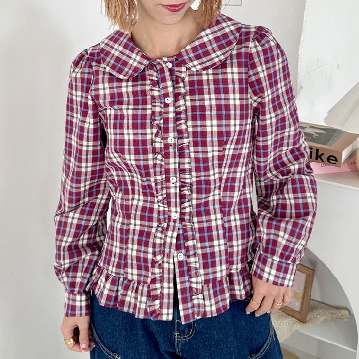 ロマンティックフリルチェックシャツ | Outfitter lab | 詳細画像10 