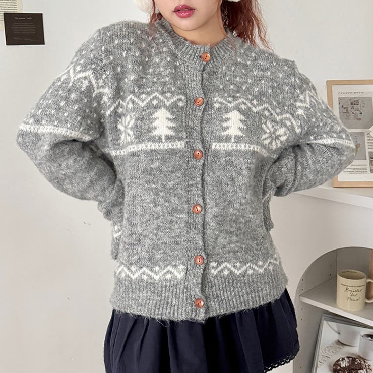 スノーフォレストニットカーディガン | Outfitter lab | 詳細画像11 
