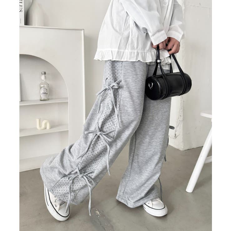グレー | ドットリボンスウェットパンツ | Outfitter lab