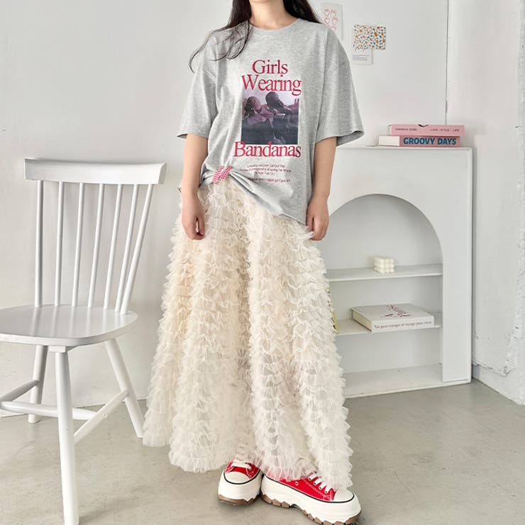 フリフリボリュームチュールロングスカート | Outfitter lab | 詳細画像19 