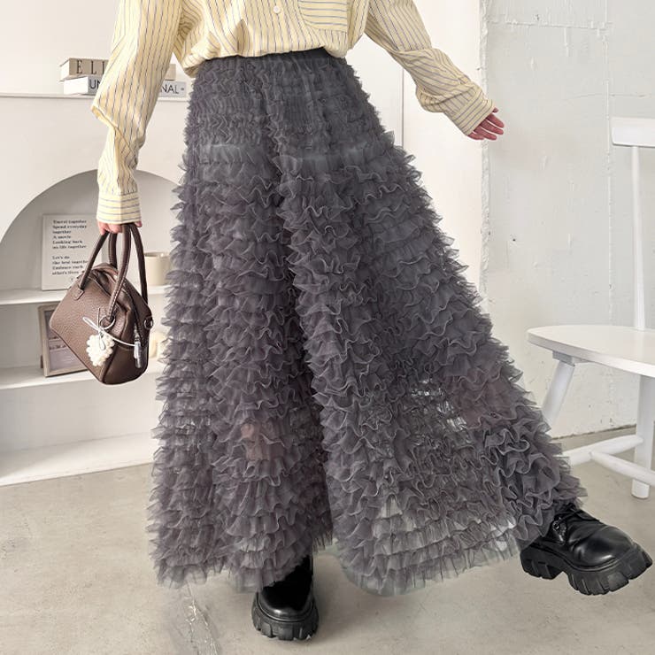 フリフリボリュームチュールロングスカート | Outfitter lab | 詳細画像20 