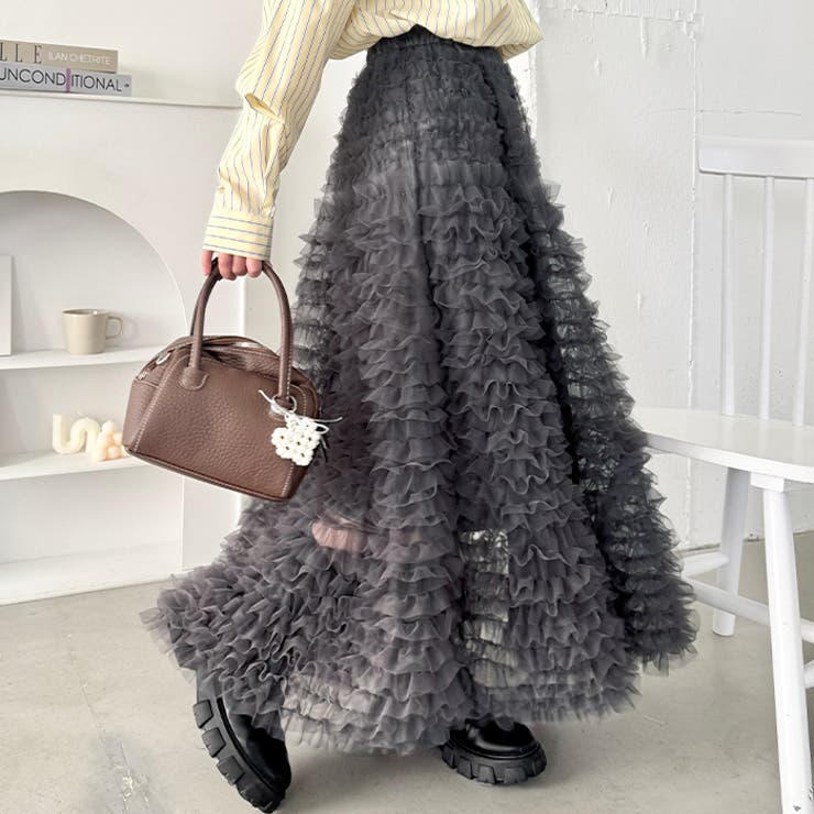 フリフリボリュームチュールロングスカート | Outfitter lab | 詳細画像22 