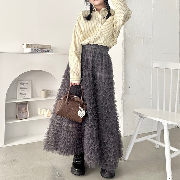 フリフリボリュームチュールロングスカート | Outfitter lab | 詳細画像24 