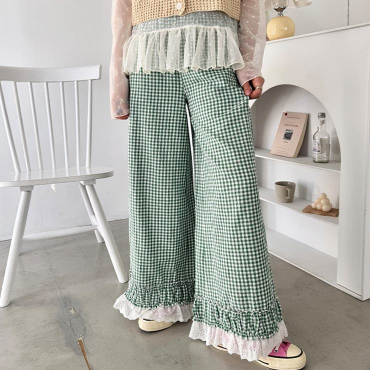 コットンフリルギンガムチェックパンツ | Outfitter lab | 詳細画像5 