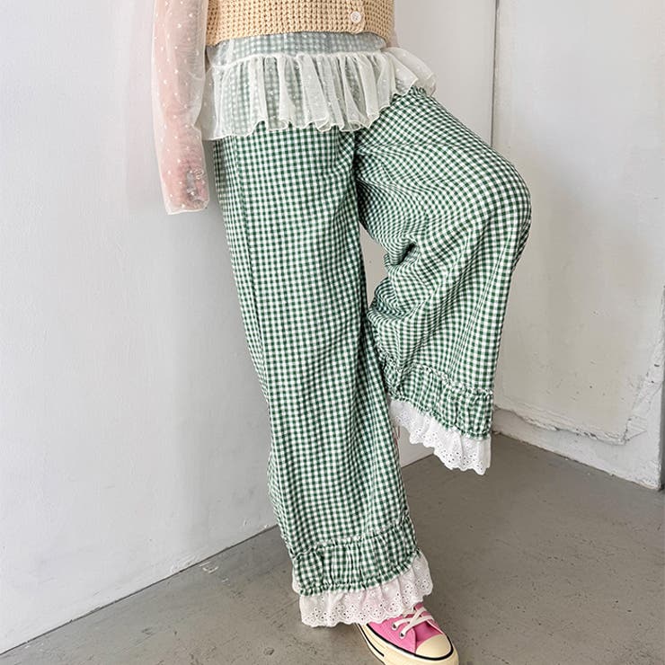 コットンフリルギンガムチェックパンツ | Outfitter lab | 詳細画像6 