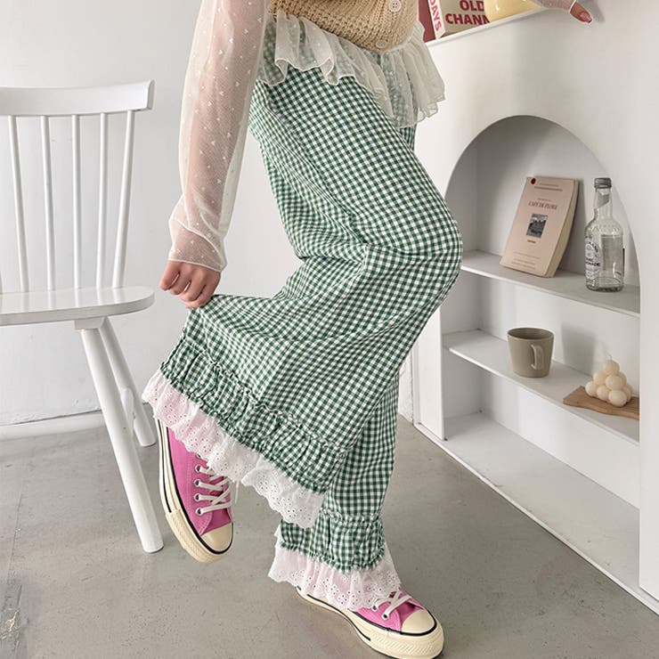 コットンフリルギンガムチェックパンツ | Outfitter lab | 詳細画像7 