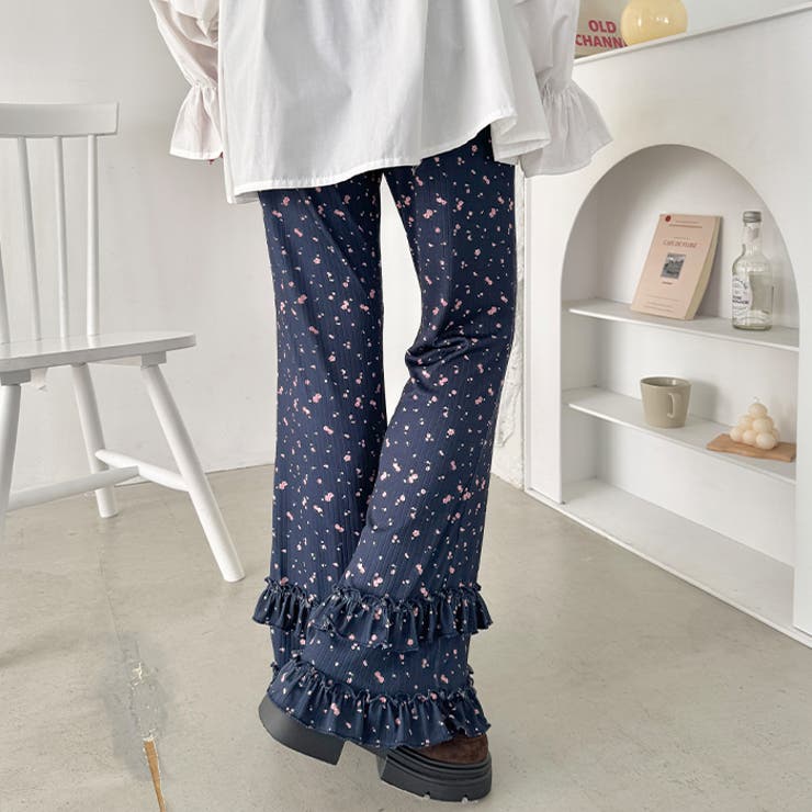 ダブルフリル花柄フレアパンツ | Outfitter lab | 詳細画像17 