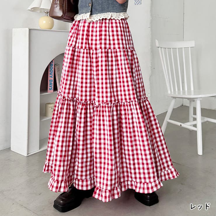 裾フリルギンガムチェックロングスカート | Outfitter lab | 詳細画像25 