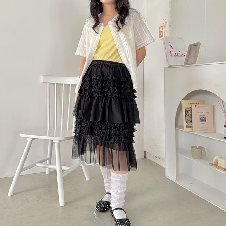 フリルチュールティアードミディスカート | Outfitter lab | 詳細画像14 