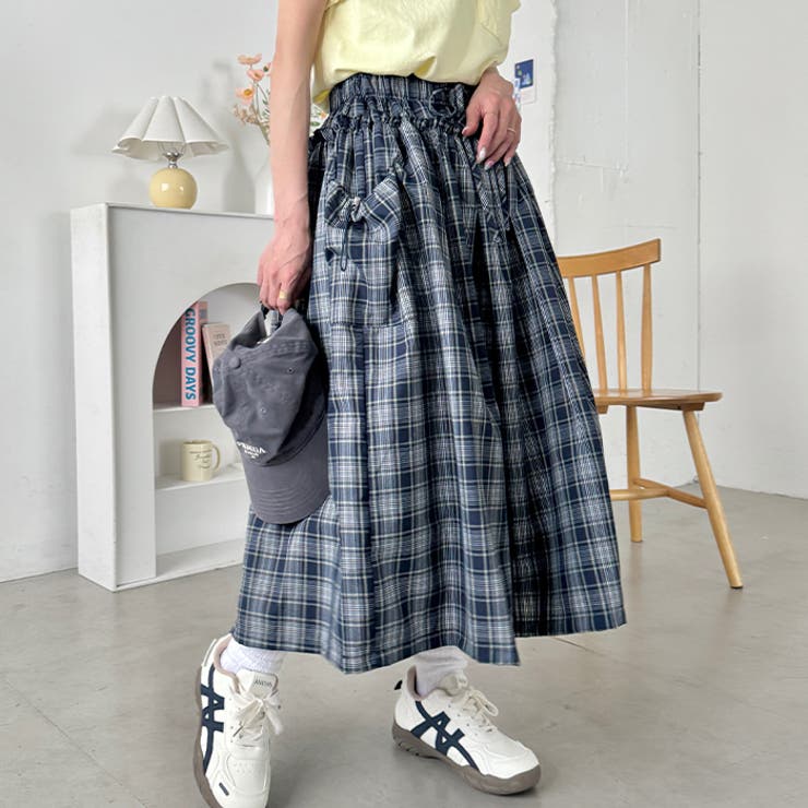 サイドポケットチェックミディスカート | Outfitter lab | 詳細画像11 
