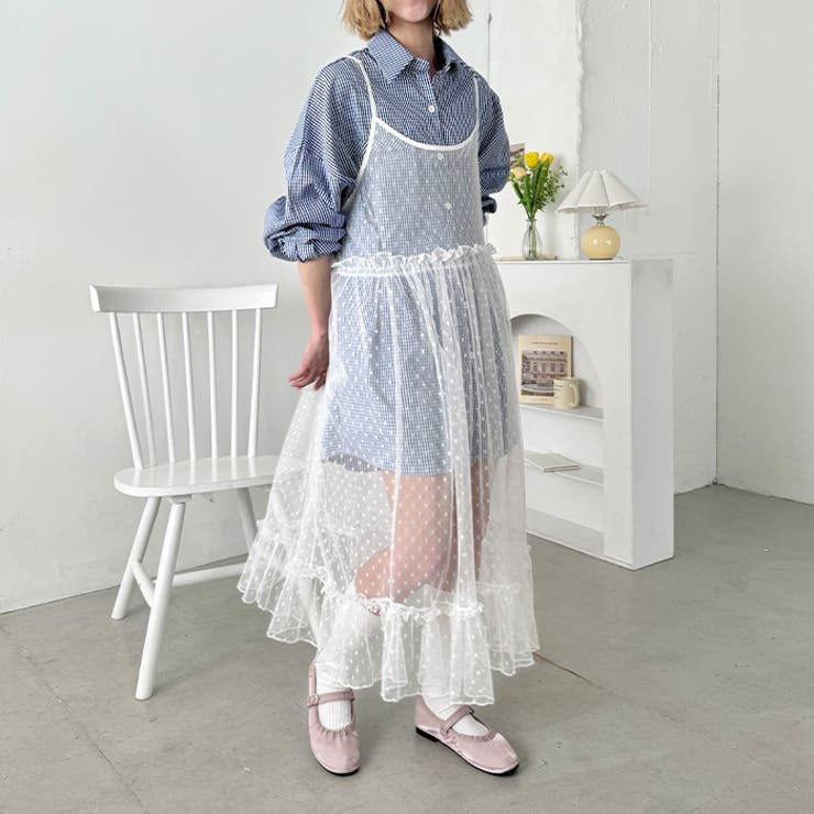 ドットチュールフリルキャミワンピース | Outfitter lab | 詳細画像9 