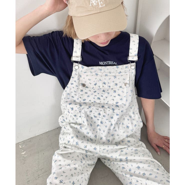 ホワイト | カントリーフラワーオーバーオール | Outfitter lab