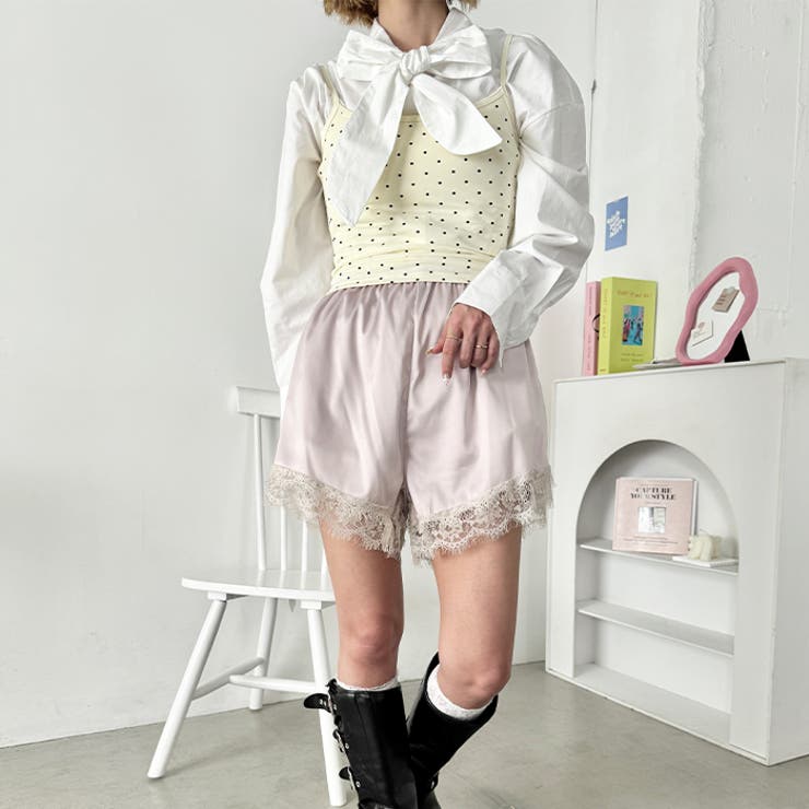 サテンレースショートパンツ | Outfitter lab | 詳細画像19 