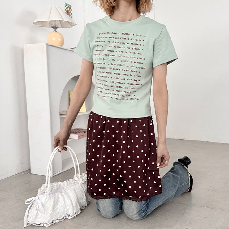 サテンレースドットミニスカート | Outfitter lab | 詳細画像19 