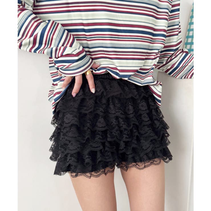 ブラック | シュシュフリルショートパンツ | Outfitter lab