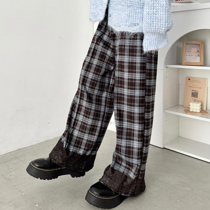 裾レースチェックパンツ | Outfitter lab | 詳細画像11 