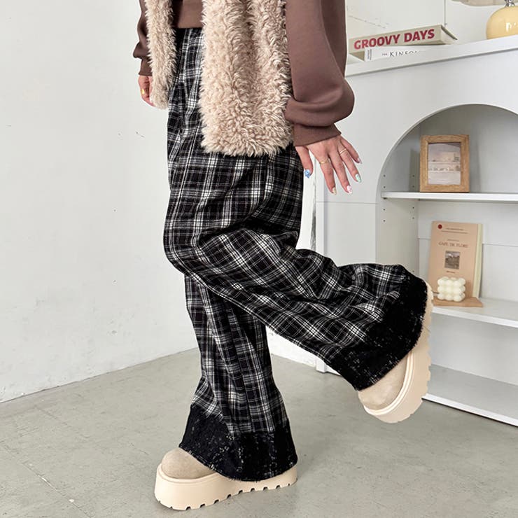 裾レースチェックパンツ | Outfitter lab | 詳細画像6 
