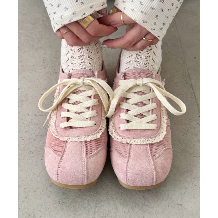 ピンク | 【靴紐2種set】フリルレーススニーカー | Outfitter lab