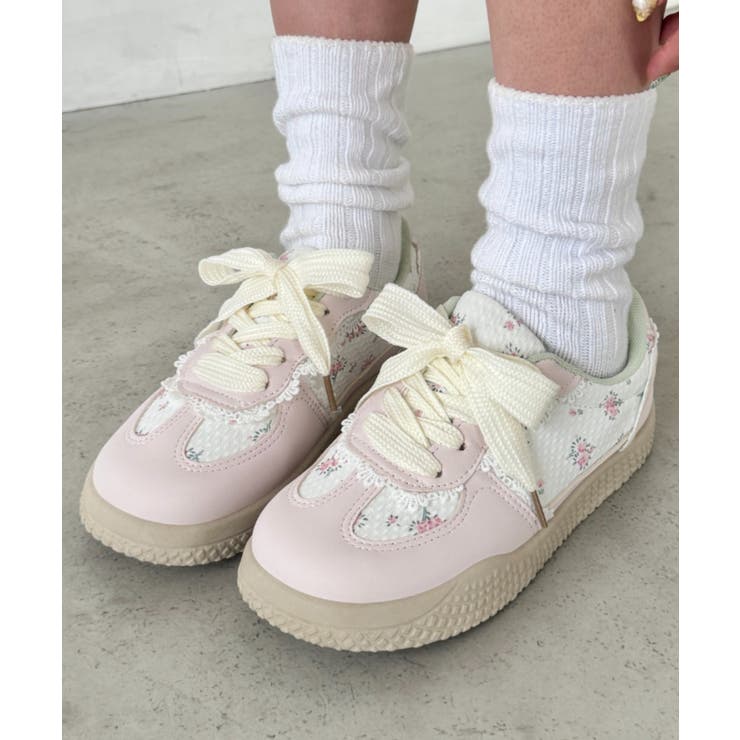 ピンク | 小花柄パステルスニーカー | Outfitter lab