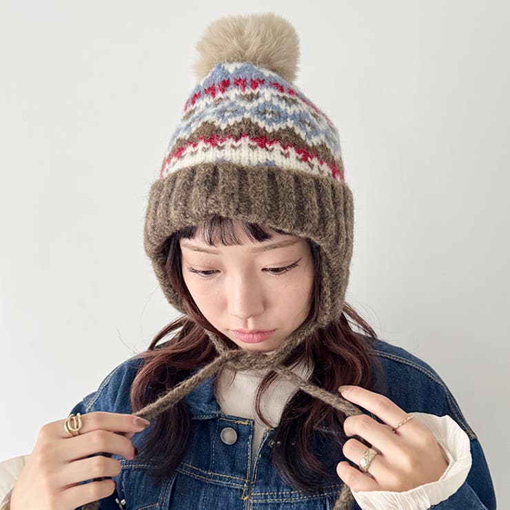 ノルディック柄イヤーフラップニットキャップ | Outfitter lab | 詳細画像24 