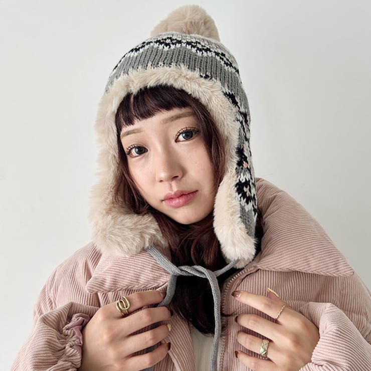 ノルディック柄イヤーフラップファーニットキャップ | Outfitter lab | 詳細画像12 