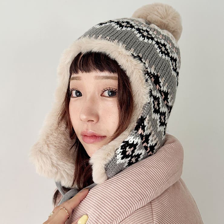 ノルディック柄イヤーフラップファーニットキャップ | Outfitter lab | 詳細画像14 