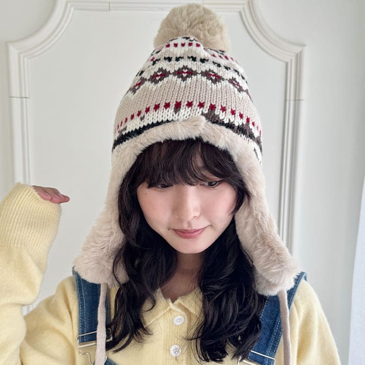 ノルディック柄イヤーフラップファーニットキャップ | Outfitter lab | 詳細画像17 