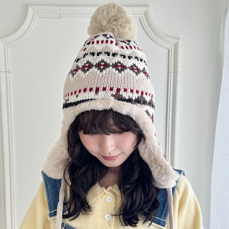 ノルディック柄イヤーフラップファーニットキャップ | Outfitter lab | 詳細画像18 
