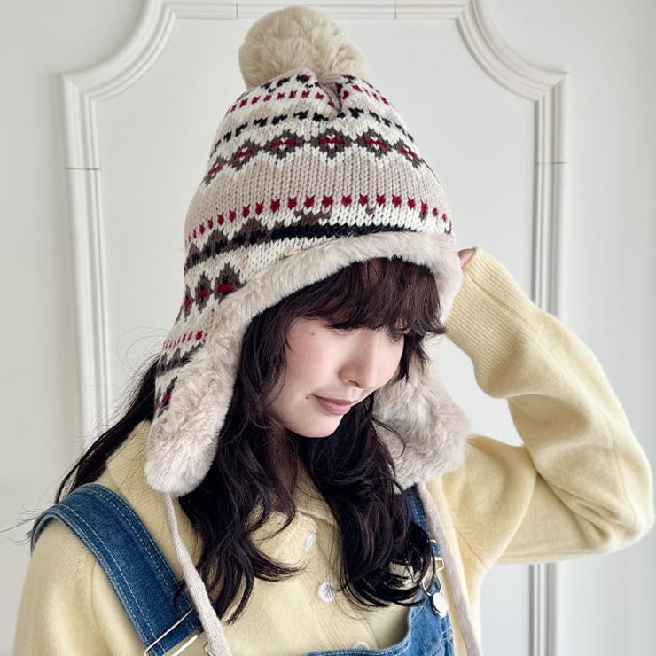 ノルディック柄イヤーフラップファーニットキャップ | Outfitter lab | 詳細画像19 