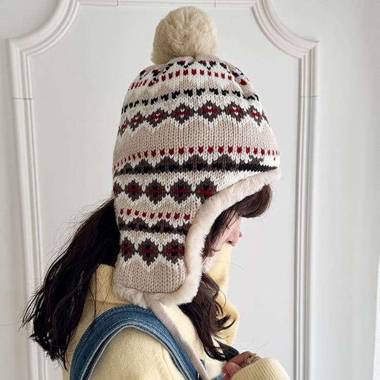 ノルディック柄イヤーフラップファーニットキャップ | Outfitter lab | 詳細画像20 