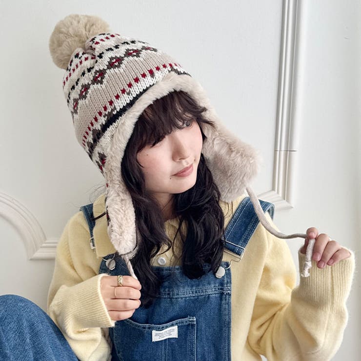 ノルディック柄イヤーフラップファーニットキャップ | Outfitter lab | 詳細画像21 