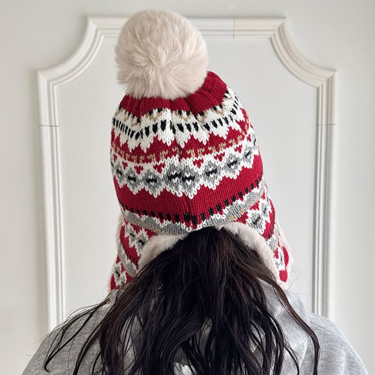 ノルディック柄イヤーフラップファーニットキャップ | Outfitter lab | 詳細画像32 