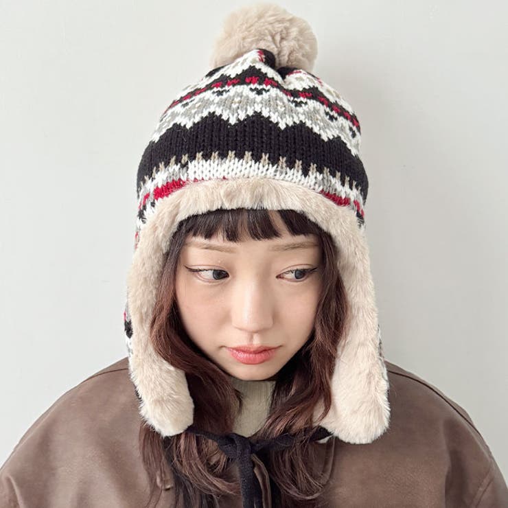 ノルディック柄イヤーフラップファーニットキャップ | Outfitter lab | 詳細画像7 