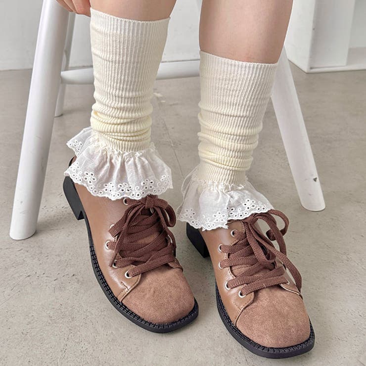 コットンレース付きリブレッグウォーマー | Outfitter lab | 詳細画像11 