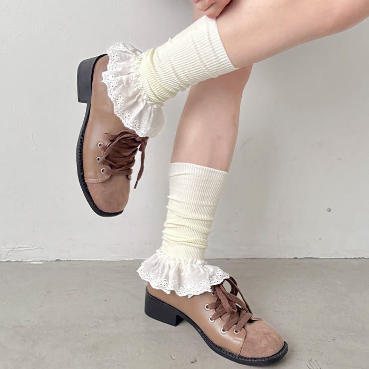 コットンレース付きリブレッグウォーマー | Outfitter lab | 詳細画像12 