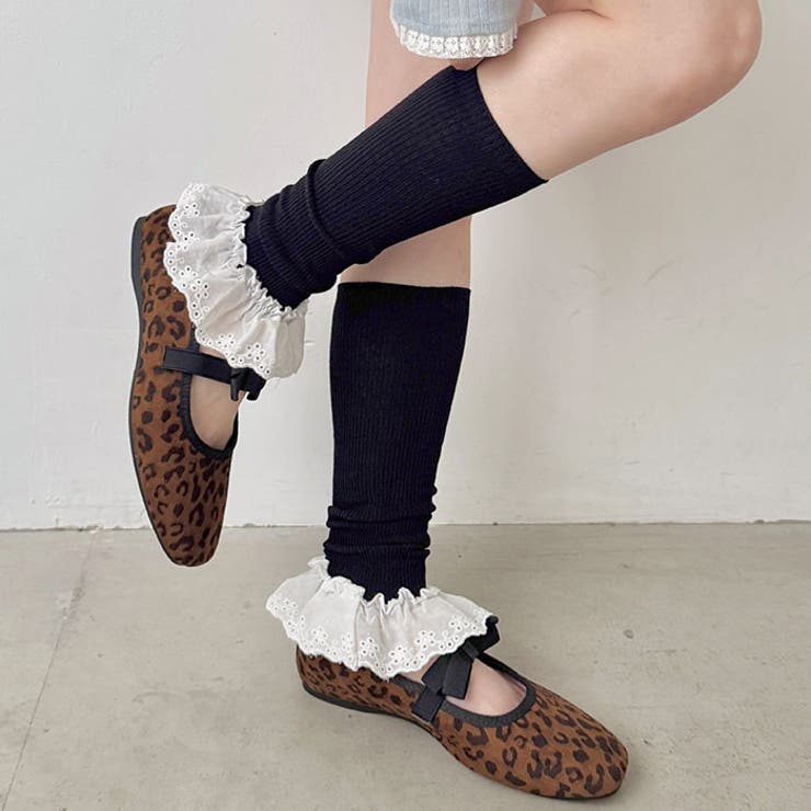 コットンレース付きリブレッグウォーマー | Outfitter lab | 詳細画像18 