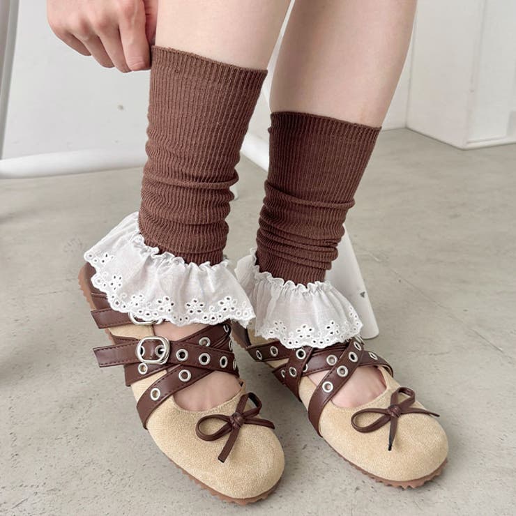 コットンレース付きリブレッグウォーマー | Outfitter lab | 詳細画像29 