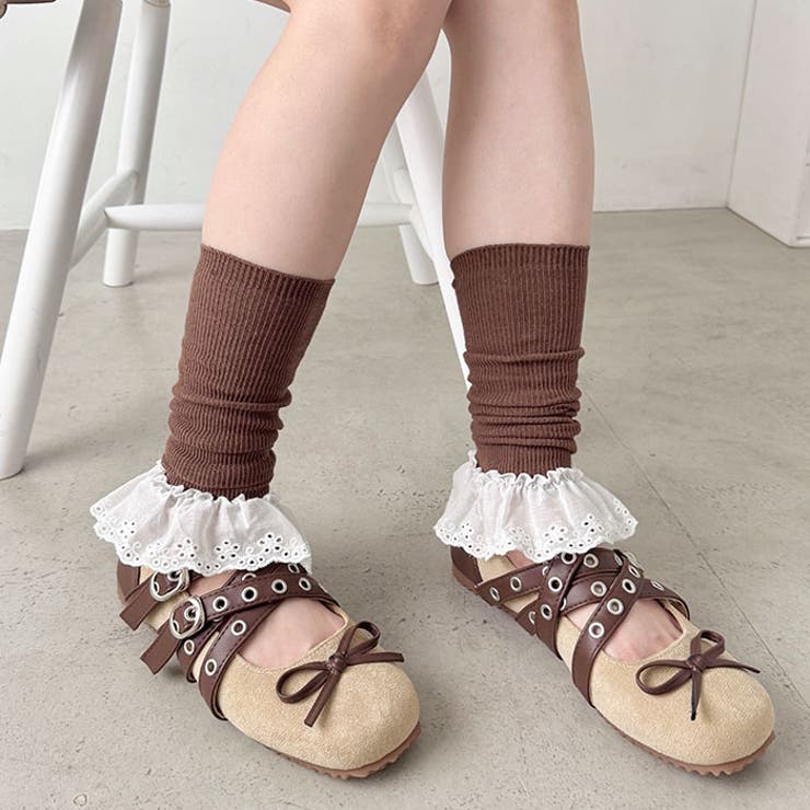 コットンレース付きリブレッグウォーマー | Outfitter lab | 詳細画像31 