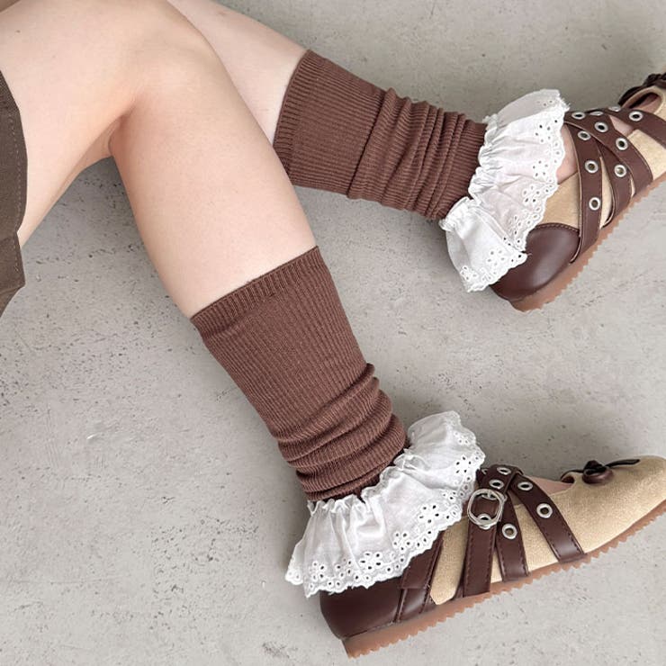 コットンレース付きリブレッグウォーマー | Outfitter lab | 詳細画像32 