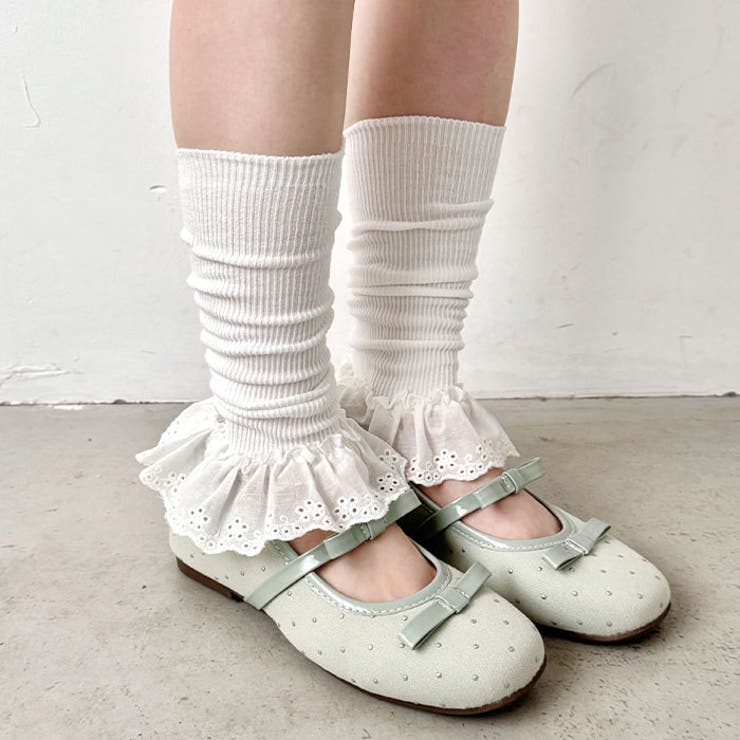 コットンレース付きリブレッグウォーマー | Outfitter lab | 詳細画像5 