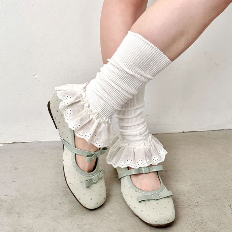 コットンレース付きリブレッグウォーマー | Outfitter lab | 詳細画像6 