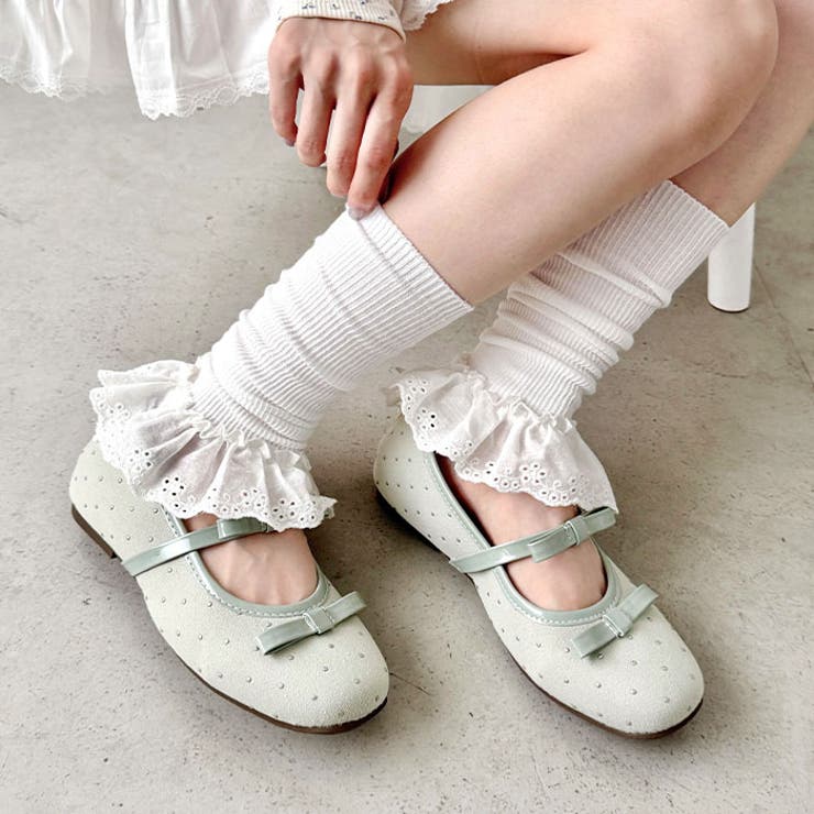 コットンレース付きリブレッグウォーマー | Outfitter lab | 詳細画像8 