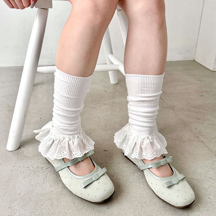 コットンレース付きリブレッグウォーマー | Outfitter lab | 詳細画像9 