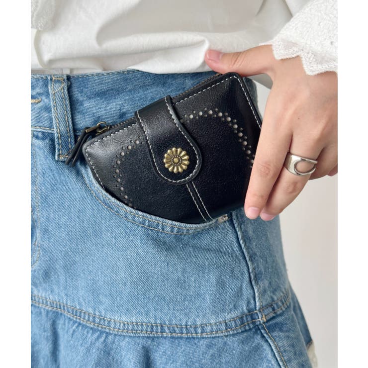 ブラック | ヴィンテージライクコンチョミニウォレット | Outfitter lab