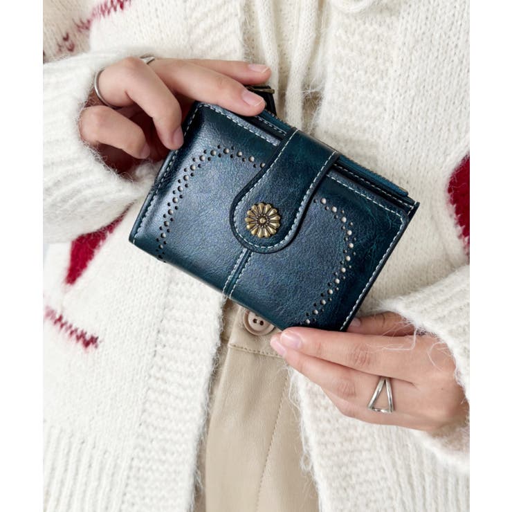 ブルー | ヴィンテージライクコンチョミニウォレット | Outfitter lab