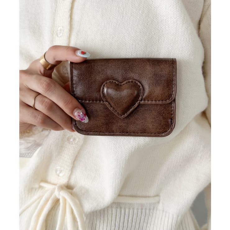 ブラウン | ヴィンテージライクハートカードケース | Outfitter lab