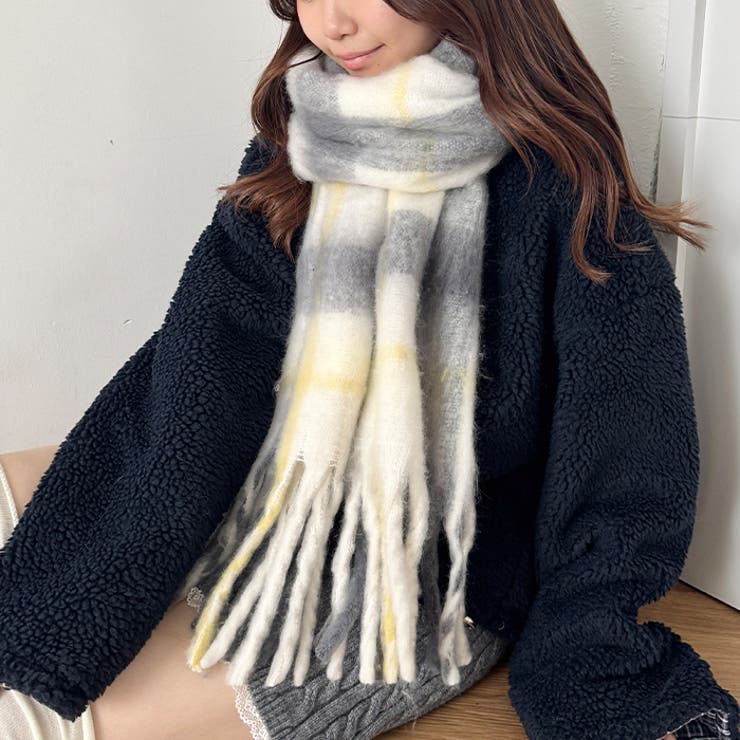 ふわふわパステルチェックマフラー | Outfitter lab | 詳細画像11 