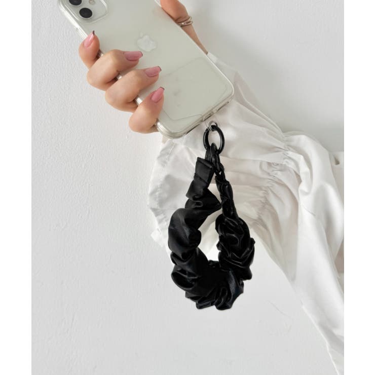 ブラック | PUギャザースマホストラップ | Outfitter lab
