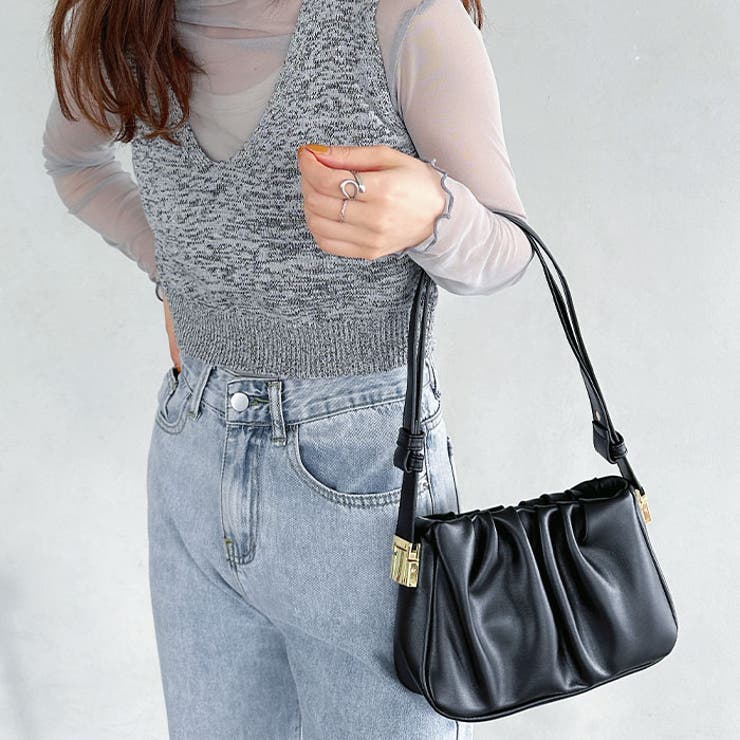 2WAYタックデザインPUショルダーバッグ | Outfitter lab | 詳細画像6 