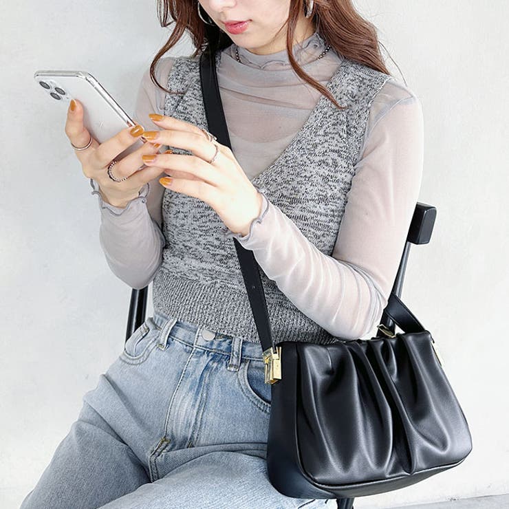 2WAYタックデザインPUショルダーバッグ | Outfitter lab | 詳細画像9 